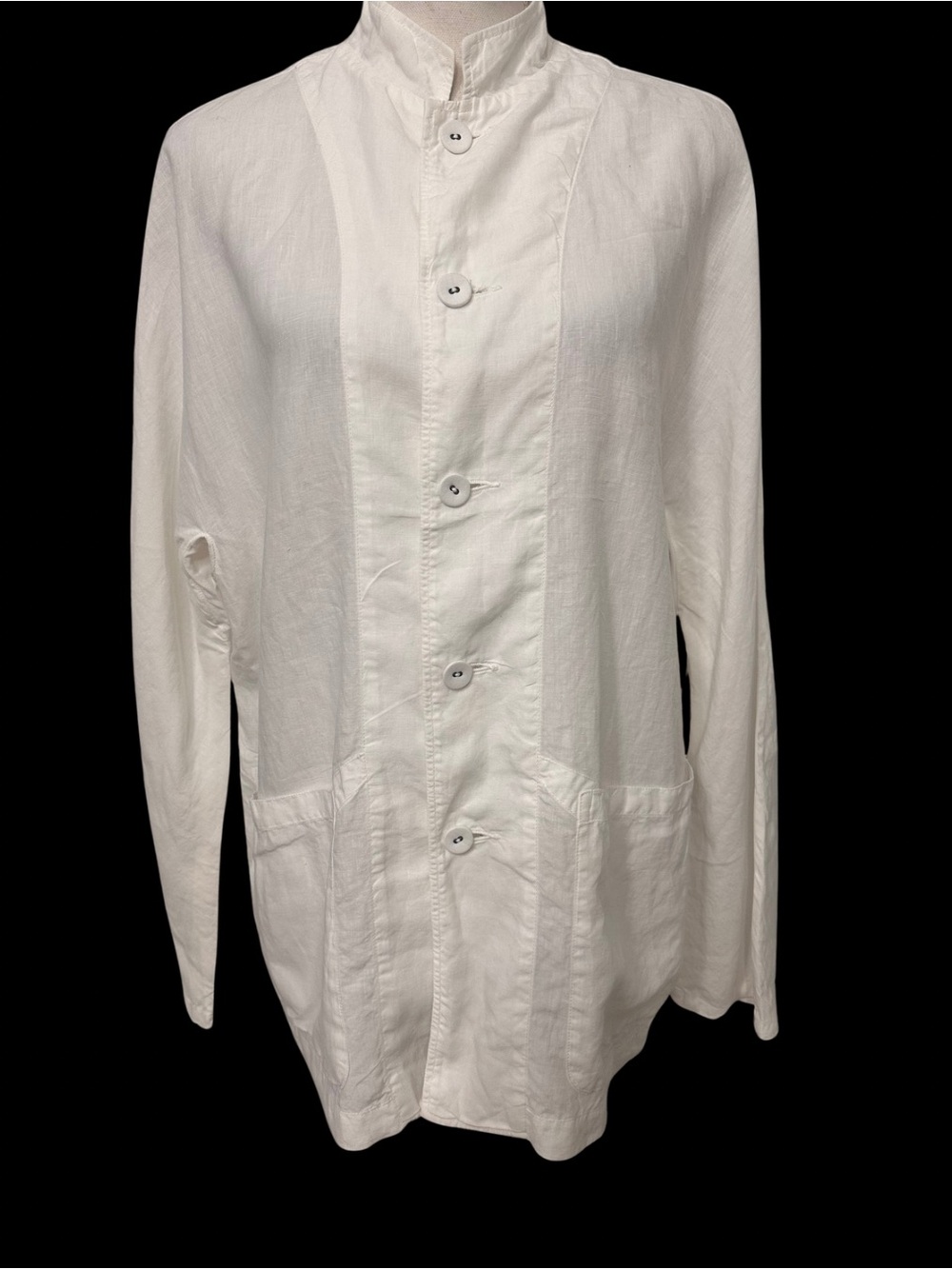 Arts & Science White Linen Coverall Top Jacket SZ 3 = M/L Designer Lagenlook EUC